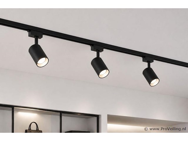30 x railverlichting track – 1 fase – 2 meter – zwart - lighting track - afbeelding 3 van  5