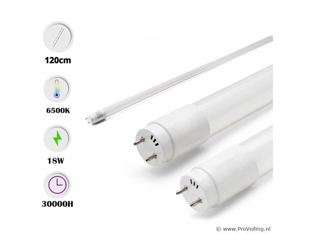 30 x t8 led buizen – 18w – 120cm – 6500k koud wit – - afbeelding 2 van  5