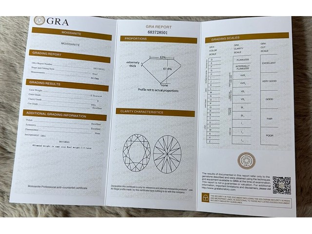 3.00 karaat ovaal vorm briljant moissaniet - afbeelding 5 van  8