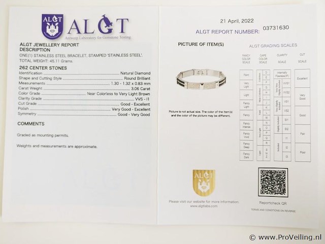 3.06ct men's bracelet - afbeelding 7 van  7