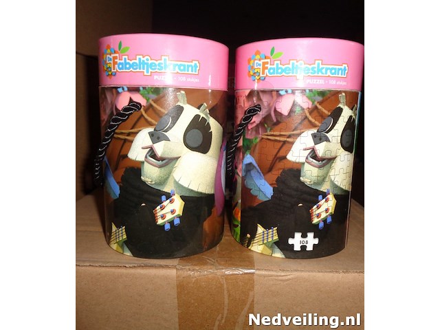 30x koker met puzzel fabeltjes 100 stukjes - afbeelding 2 van  3