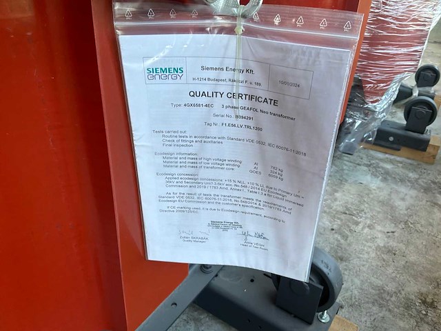 3150 kva siemens transformator 33.000/400 volt dry type - afbeelding 1 van  5