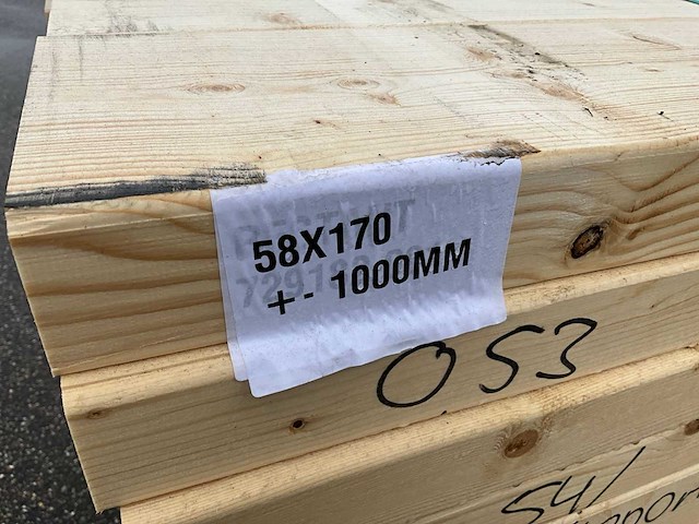 320x vuren balk +/- 58x170x1000mm - afbeelding 6 van  6