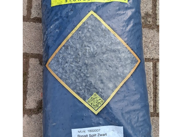33x zak basalt split a 20 kg gardenlux, zwart - afbeelding 2 van  5