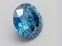 3,40 ct ronde cut donkerblauwe topaas – kasjmirblauw - afbeelding 2 van  3