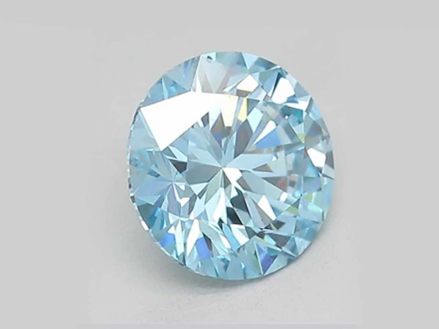 3,48 ct ronde cut lichtblauwe topaas – turquoise blue - afbeelding 3 van  3