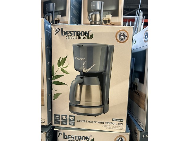 35x koffiezetapparaat met thermoskan bestron, spirit of nature acm100spnb - afbeelding 1 van  6