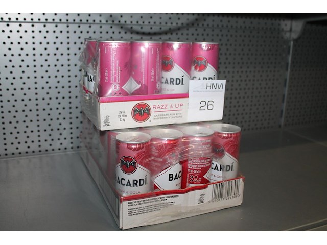 36 blikjes bacardi w.v. 24x rum en 12x razz. tht 2-27. - afbeelding 2 van  2