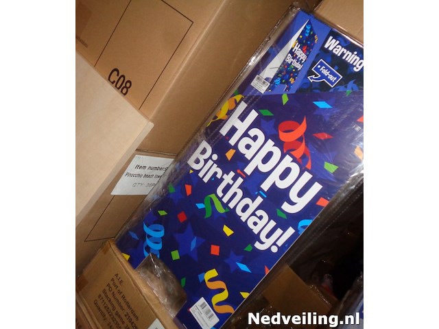 36x warning sign happy birthday - afbeelding 2 van  3