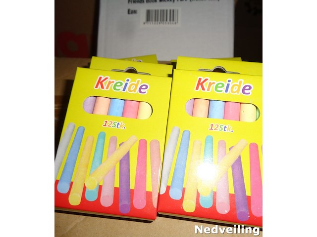 384x schoolkrijt gekleurd 12pcs per pakje - afbeelding 4 van  5