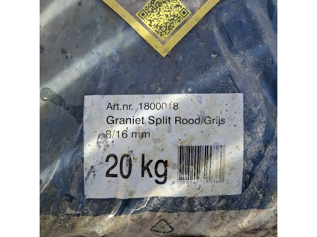 38x zak graniet split a 20 kg gardenlux, rood/grijs - afbeelding 3 van  5