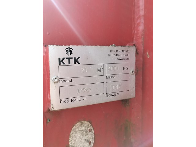 39 m³ haakarm afzetcontainer, ktk, 2017 - afbeelding 5 van  7