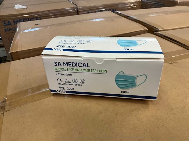 3a medical mondkapjes (40000x) - afbeelding 1 van  6
