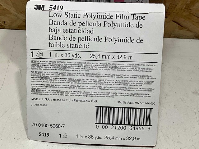 3m 5419 polyimide kleefband voor hoge temperaturen (9x) - afbeelding 4 van  5