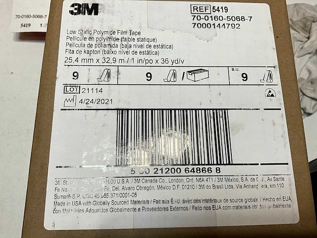 3m 5419 polyimide kleefband voor hoge temperaturen (9x) - afbeelding 2 van  5