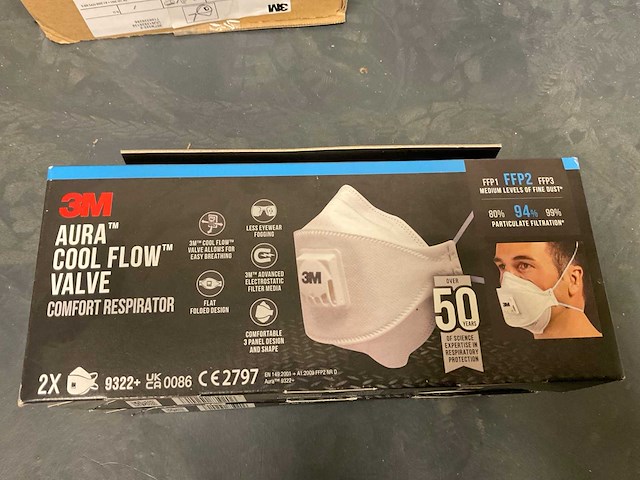 3m aura zool flow valve mondmaskers (22x) - afbeelding 1 van  2