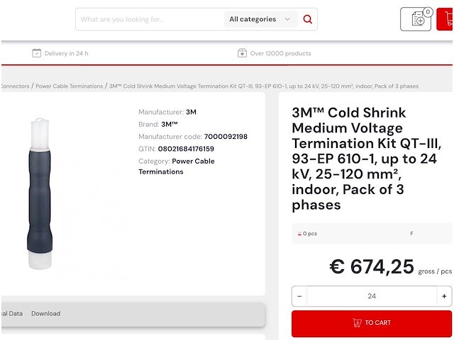 3m cold shrink medium voltage termination kit qt-iii (2x) - afbeelding 2 van  10