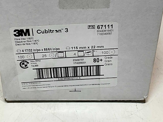 3m cubitron 3 1187c fiber schijf 115mmx22mm (100x) - afbeelding 3 van  3