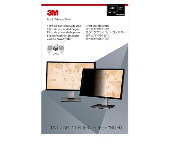 3m privacyfilter voor 23.8inch monitor, 16:9 pf238w9b - afbeelding 1 van  4