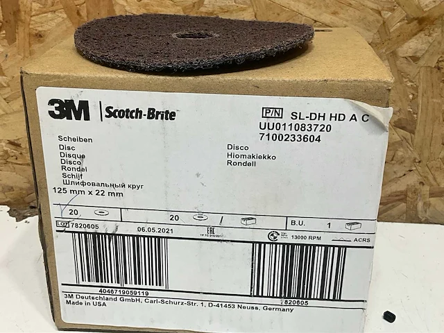 3m schuurschijf 125x22mm (20x) - afbeelding 1 van  2
