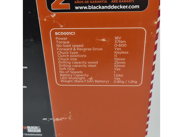 3x accu boormachine, black&decker, bcd001c1, 2021 - afbeelding 4 van  5