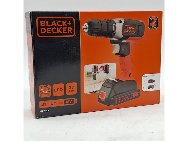 3x accu boormachine, black&decker, bcd001c1, 2021 - afbeelding 1 van  6