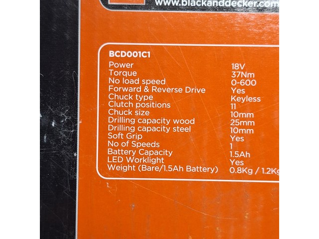 3x accu boormachine, black&decker, bcd001c1, 2021 - afbeelding 6 van  6