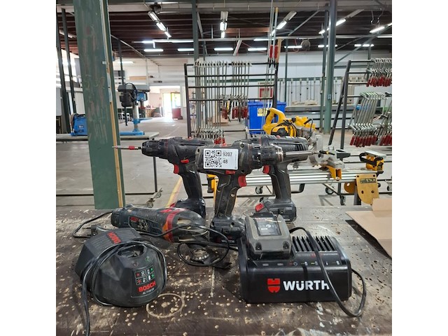 3x accu boormachine met multitool wurth / bosch - afbeelding 1 van  14