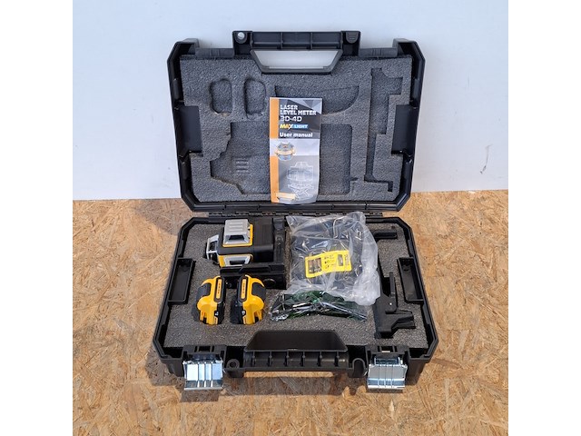 3x accu kruislijnlaser, dl-12, geel - afbeelding 7 van  9