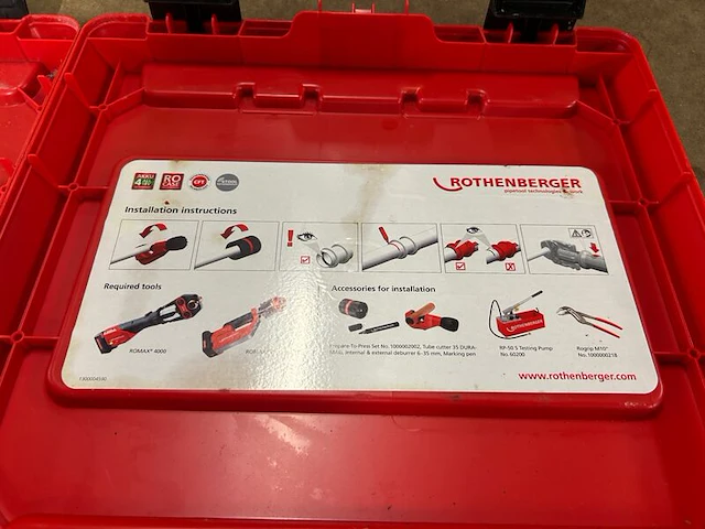 3x accu-persmachine met persbekken en opladers in koffer rothenberger - afbeelding 6 van  8