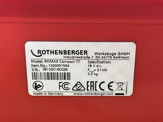 3x accu-persmachine met persbekken en opladers in koffer rothenberger - afbeelding 7 van  8
