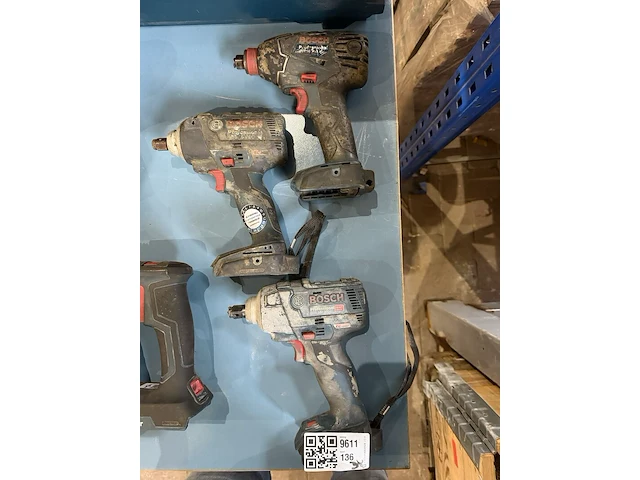 3x accu slagsleutel, bosch, gds 18v-300 / gds 18 v-ec, blauw/zwart - afbeelding 1 van  7