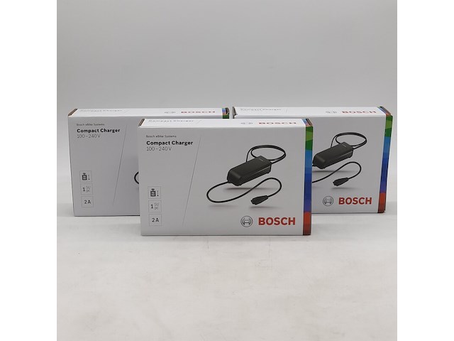 3x acculader t.b.v fietsaccu, bosch, compact charger 100-240v - afbeelding 1 van  5
