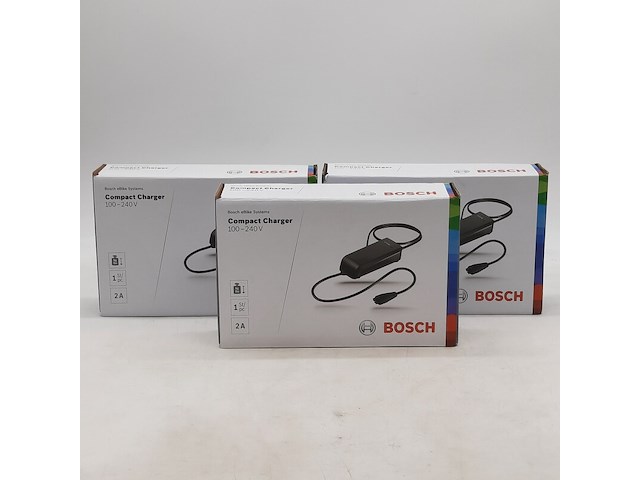 3x acculader t.b.v fietsaccu, bosch, compact charger 100-240v - afbeelding 1 van  5
