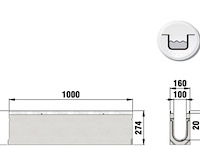 3x afvoergoot/lijngoot incl. gietijzer rooster., hauraton faserfix, ks100.020 - afbeelding 3 van  4
