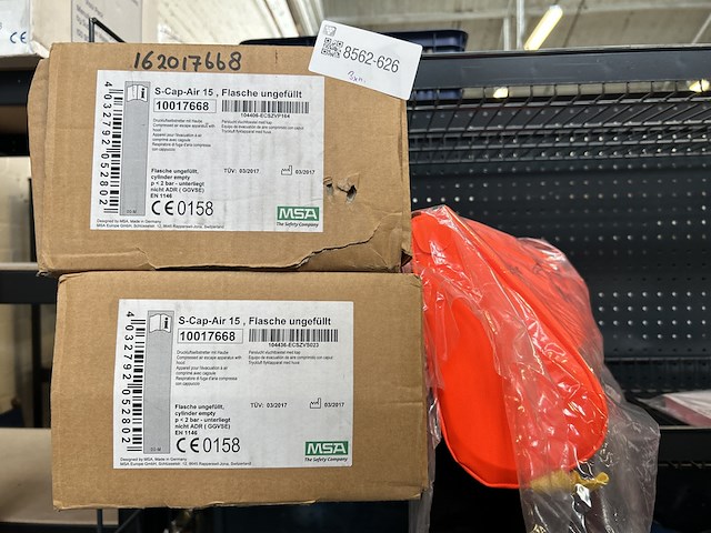 3x air masker met gevulde cilinder, msa, s-cap-air 15 - afbeelding 5 van  5