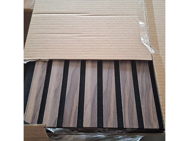 3x akoestische wandpaneel 280x60, walnut - afbeelding 2 van  4