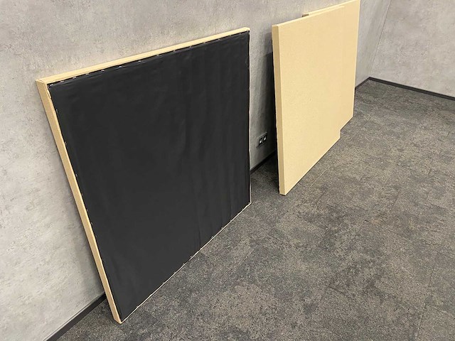 3x akoestische wandpaneel beige 125x125 - afbeelding 4 van  8