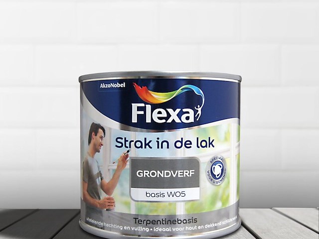 3x alkyd grondverf 500 ml flexa, strak in de lak, wit - afbeelding 1 van  2