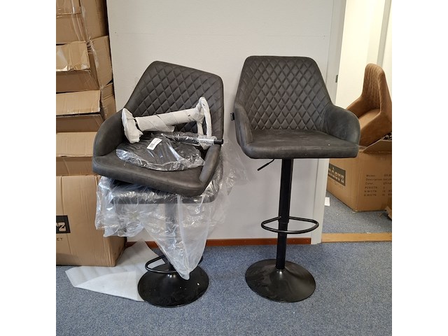 3x barkruk antraciet - afbeelding 4 van  4