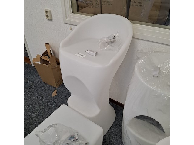 3x barkruk en kubus met led verlichting wit - afbeelding 5 van  9