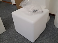 3x barkruk en kubus met led verlichting wit - afbeelding 7 van  9