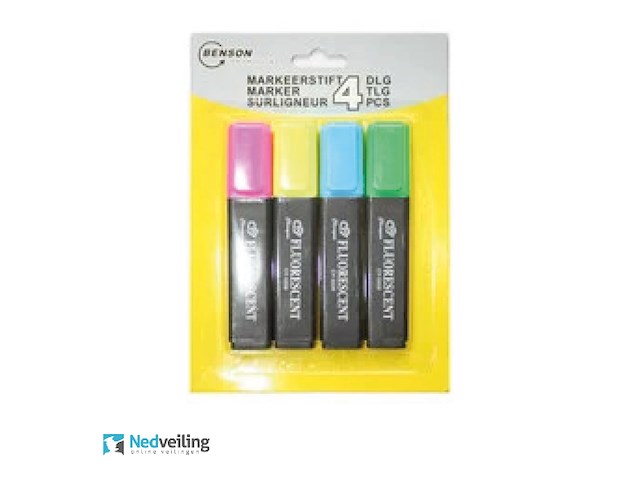 3x benson markeerstiften set 4-delig - afbeelding 2 van  3
