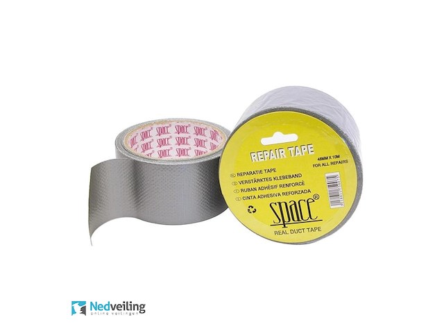 3x benson repatietape (duck tape) 10m x 50mm grijs - afbeelding 1 van  3