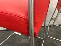 3x bert plantagie - design barkruk rood leder - afbeelding 7 van  9