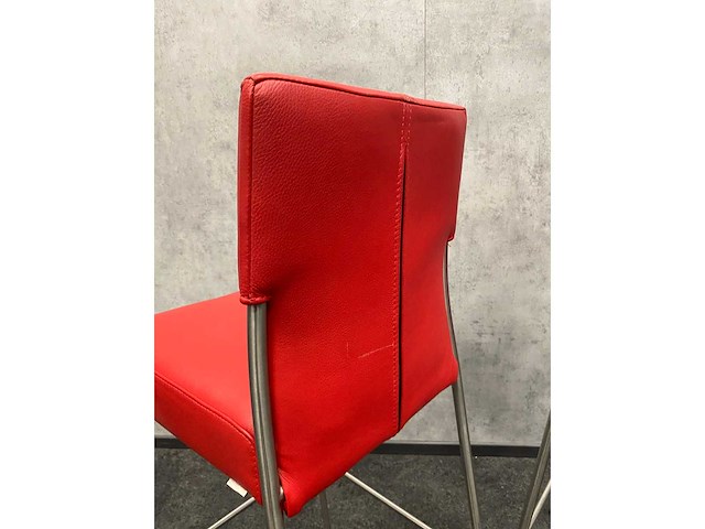 3x bert plantagie - design barkruk rood leder - afbeelding 8 van  9