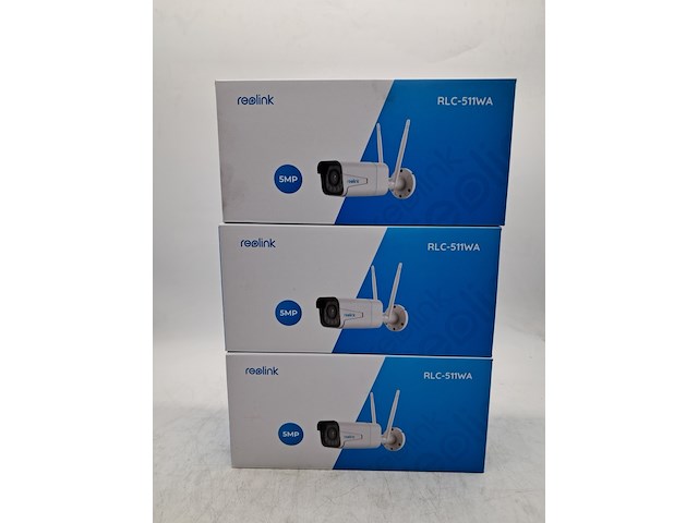 3x bewakingscamera, reolink, rlc-511wa 5mp, 2021 - afbeelding 1 van  5