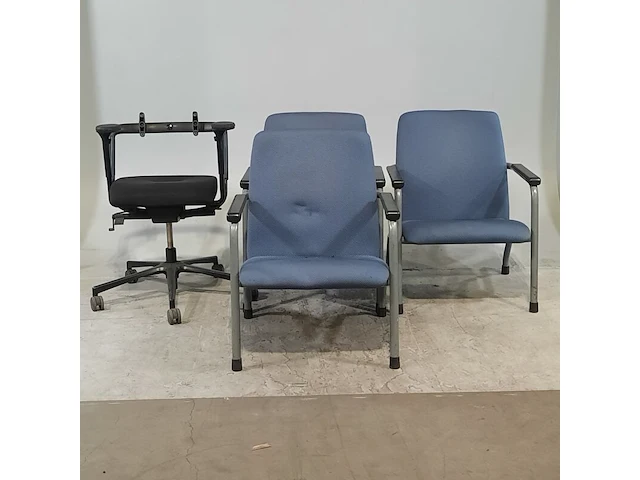 3x bezoekersstoel en 1x bureaustoel in onderdelen., o.a. alvero - afbeelding 1 van  7