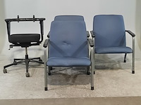 3x bezoekersstoel en 1x bureaustoel in onderdelen - afbeelding 1 van  7