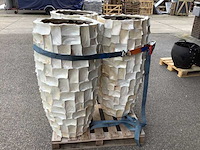 3x bloempotten, gevuld met hydro korrels, wit/beige - afbeelding 2 van  3